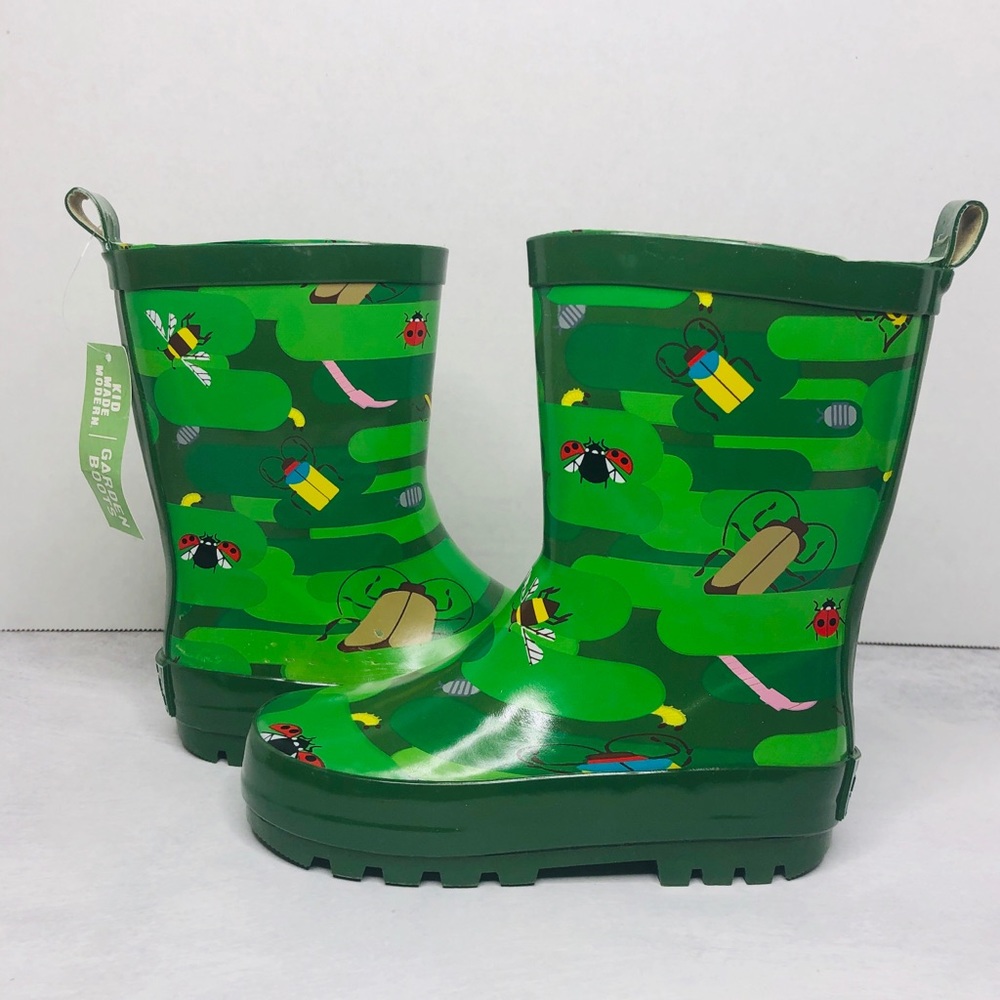 Kids' Bug Camo Garden Rain Boots Green - Picture 1 of 6